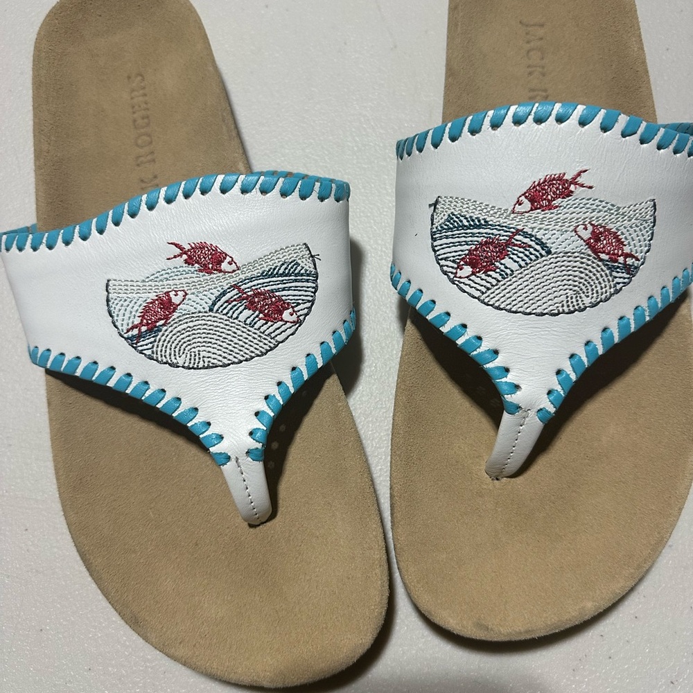 Jack Rogers White and Blue Women's Sandals